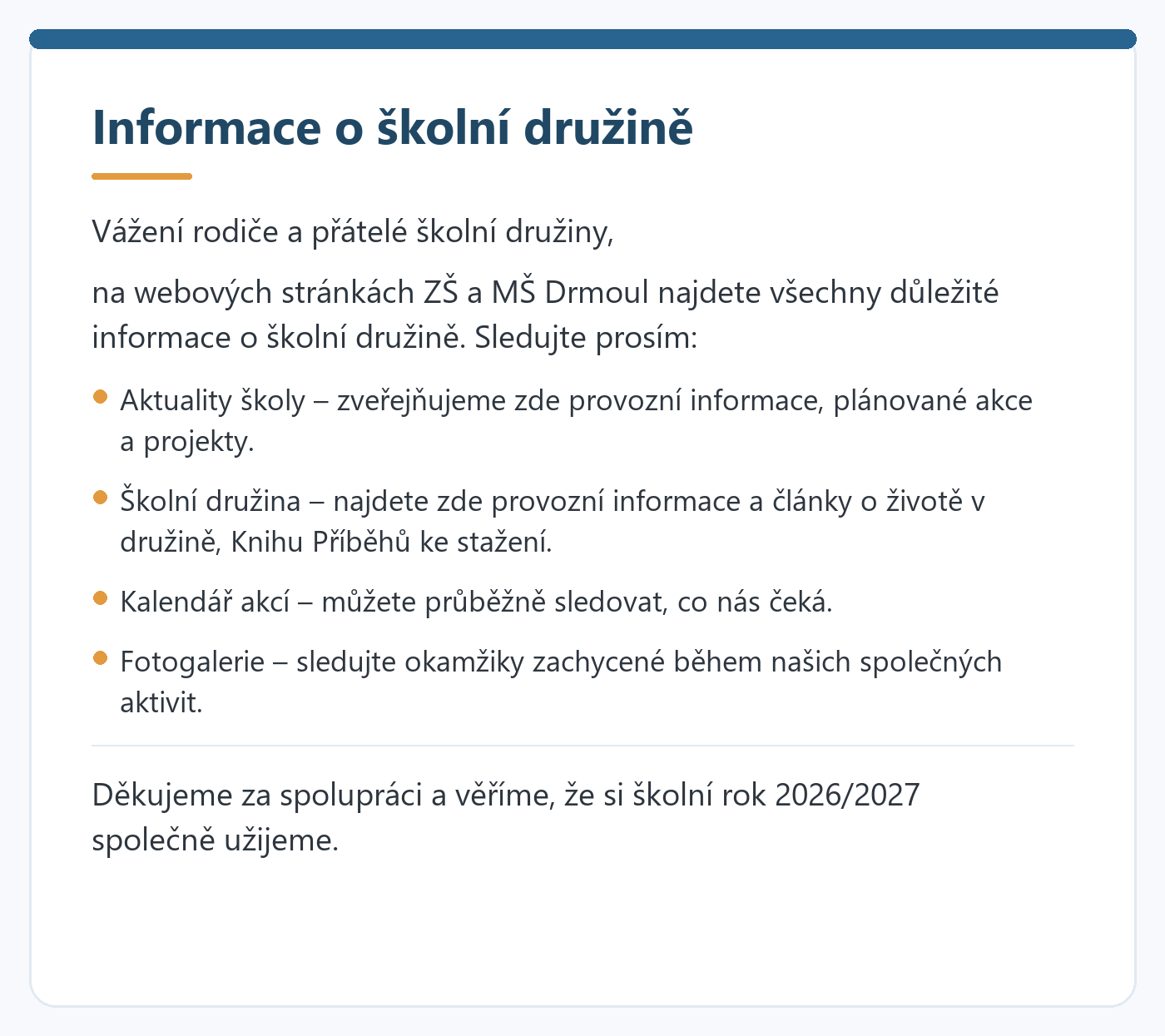 Informace ŠD 